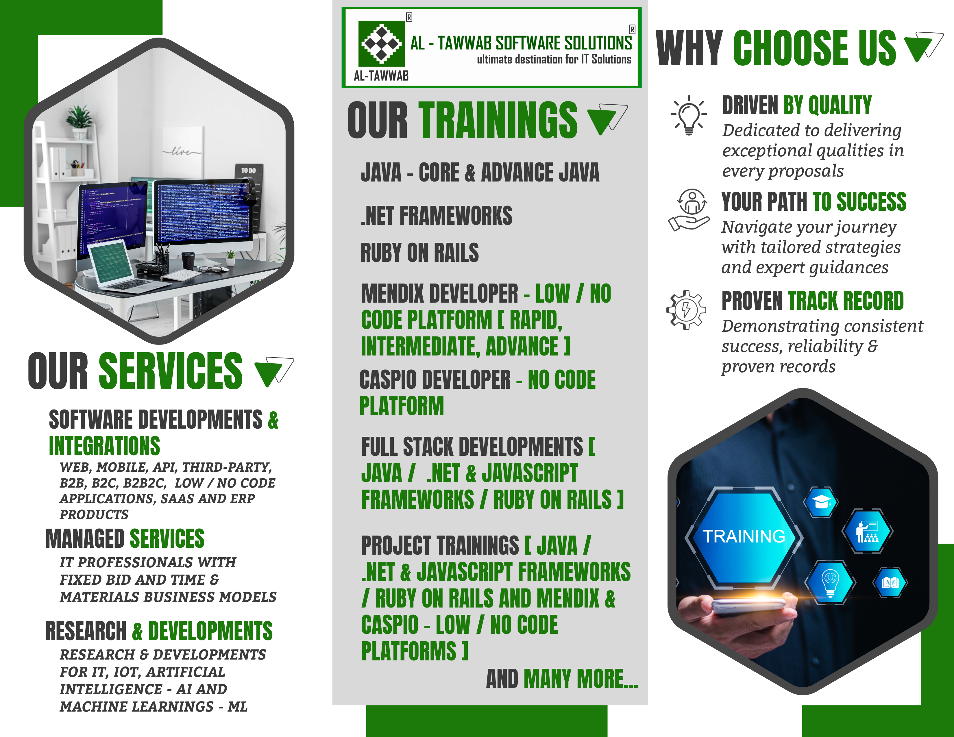 OUR PLANS FOR YOUR CAREER GROWTH - COURSE, FULL-STACK & PROJECT TRAINING'S
